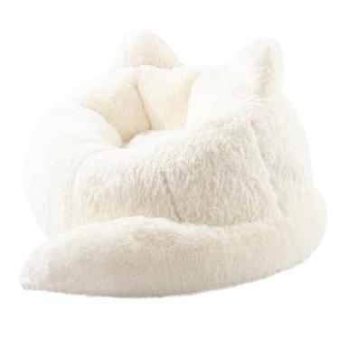 Imagem de Achicsofar Puff para adultos e adolescentes, cadeira gigante de pele sintética, pufe com enchimento, pelúcia fofa em forma de gato, sofá confortável para jogos, leitura na sala de estar, quarto