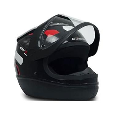 Imagem de Capacete FW3 AUTOMATIC PRETO COM VERMELHO 58 COM VISEIRA CRISTAL