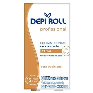 Imagem de Folhas Depilatórias Prontas Depi Roll Facial Tradicional 8 Pares