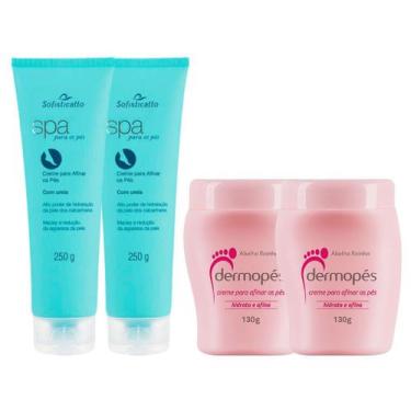 Imagem de Kit Tratamento para Pés Rachados: 2 Spa para os Pés + 2 Creme Dermopés