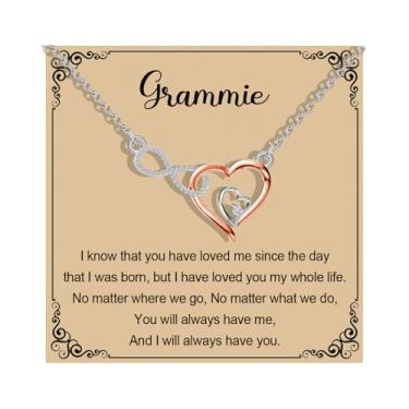 Imagem de MAOFAED Colar de coração infinito para avó, apelidos da vovó, mercadoria do Dia das Mães, Metal, Sem Pedra Preciosa
