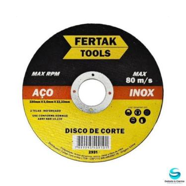 Imagem de Disco de corte inox 230 x 3.0 x 22.23 cod 2931 - FERTAK