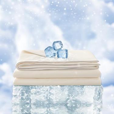 Imagem de COTTEBED Edredom refrescante para dormir quente, tamanho casal, marfim, dupla face, frio, Q-Max, 0,5 elastano, cobertor de cama gelado para suores noturnos, colcha fina e leve de verão