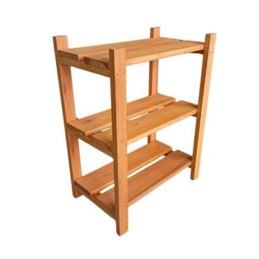 Imagem de Estante Modular 3 Prateleiras Madeira Maciça 65x50x29 cm L12cm Pintada