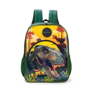 Imagem de Mochila Escolar, Infantil, Up4you Dinossauro, G, Verde - Luxcel