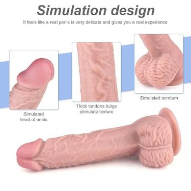 Imagem de Dildo Pênis Lindo Com Ventosa E Saco Cabeça Definida Consolo