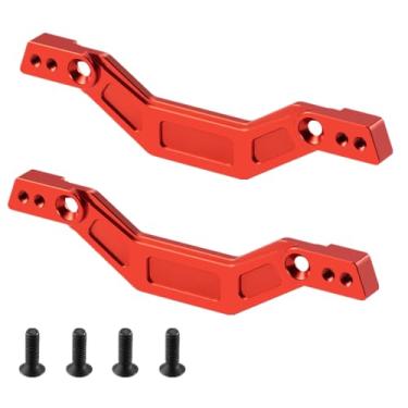 Imagem de BRKRC 2pcs Aluminum Alloy Front Rear Damper Plate Shock Tower for Arrma 1/18 Granite Grom 1/14 Mojave Grom Mega 380 1/16 Mojave Grom Upgrade Parts(Red)