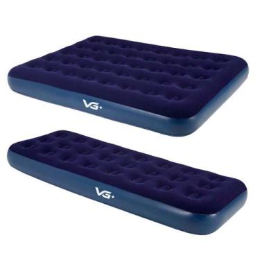 Imagem de Kit 1 Colchão Inflável Casal e Solteiro Flocked Comfort VG Plus