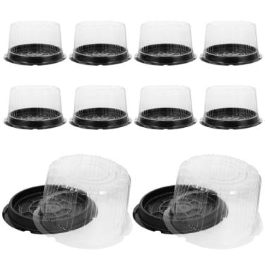 Imagem de Baluue 20 Recipientes De Plástico Para Bolo, Bandeja Servir Com Tampa, 5,7" (Pratos Descartáveis Comida), Caixa Transparente Cúpula Festas, Comida Viagem, Buffet, Piquenique