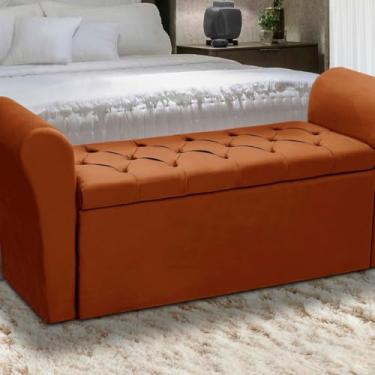 Imagem de Baú Para Cama Box: Madeira Estofada King Size (Terracota)