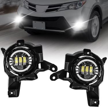 Imagem de Faróis de neblina de LED OKISWA para Toyota RAV4 2013 2014 2015, substituição das lâmpadas de neblina do para-choque dianteiro com chicote de fiação, fácil de instalar (LED)