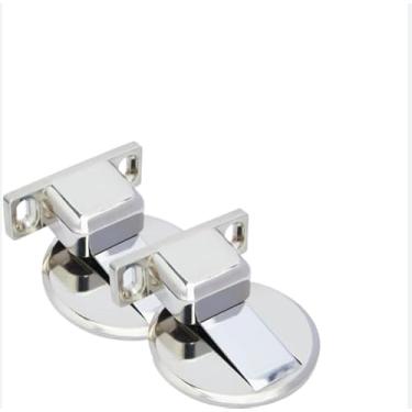Imagem de Kit 4 Prendedor Trava Fixador de Porta Magnético Slim Inox Cromado Adesivo(KIT COM 3)