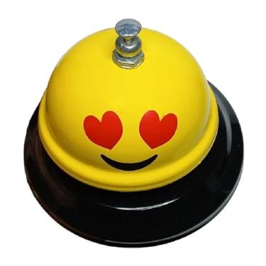 Imagem de Ke Home Sino de Mesa Emoji Coração, Metal, 8,5 cm x 6 cm, 100g, Amarelo e Preto