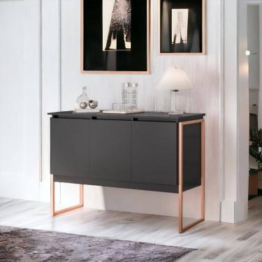Imagem de Balcão Buffet Bolzano Preto Cobre