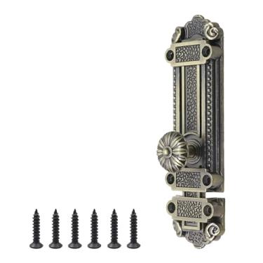 Imagem de Geesatis Parafuso de porta deslizante bronze trava de segurança antiga trava de janela de porta deslizante com parafusos de montagem, comprimento 12,7 cm