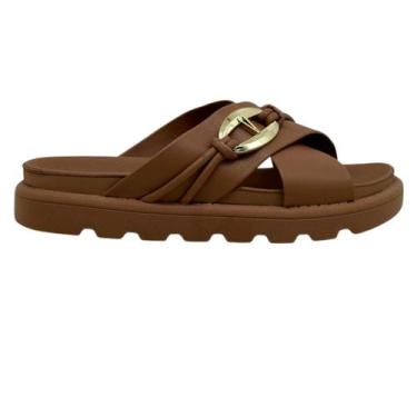 Imagem de Tamanco Sandalia Papete Anabela Plataforma Vizzano 6510.111, 36, Camel