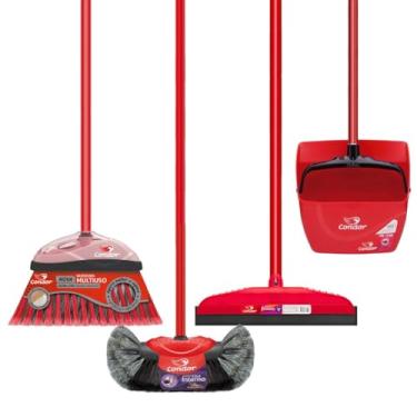 Imagem de Kit Limpeza 1 Vassoura Pelo Natural 1 Varre Fácil 1 Rodo 30cm 1 Pá Caçamba