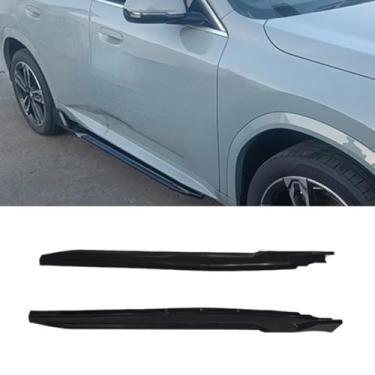 Imagem de Extensão de spoiler de lábio de saia lateral de carro difusor protetor para X2 U10 2023-2024 avental divisor de saia lateral do carro acessórios (preto brilhante)