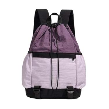 Imagem de simhoa Mochila de tênis portátil e estilosa com cordão, feminina e masculina, bolsa de tênis multiuso para esportes ao ar livre, viagens, caminhadas academia, Roxo