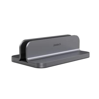 Imagem de Organizador de suporte vertical para laptop de alumínio JOKItech, suporte resistente para laptop e mesa, compatível com os novos Apple MacBook Pro/Air Retina, Mac mini e iPad Pro - Cinza espacial