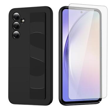 Imagem de Furiet Capa de telefone para Samsung Galaxy S24 5G com protetor de tela de vidro temperado alça de pulso resistente TPU antiderrapante fino suporte de corpo inteiro acessórios celular para S 24 24S 24