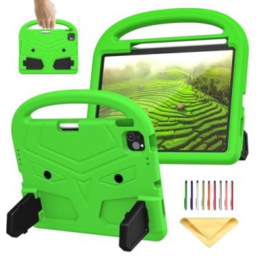 Imagem de UUcovers Capa infantil para iPad Air 11 polegadas M2 (2024) - Air 6ª geração e iPad Pro 11 polegadas M4 2024 (5ª geração) com suporte/porta-lápis/alça leve de EVA macio à prova de choque, Green Bird