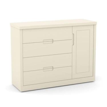 Imagem de Cômoda Infantil Tutto New 1 Porta e 4 Gavetas 100% MDF Cor Off White -