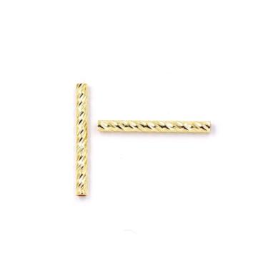 Imagem de malahill Contas de tubo streight para fazer joias 100 peças 1,5 * 20 mm ouro 18k