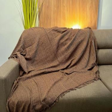 Imagem de Manta para Sofá King Size 3,00m x 1,80m – 100% Algodão | Protetor Decorativo Gigante e Confortável (King Marrom Chocolate)