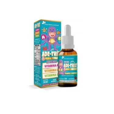 Imagem de Ade-Trix Infantil Vitaminas A D E 30ml Morango Flora Nativa - Flora Na