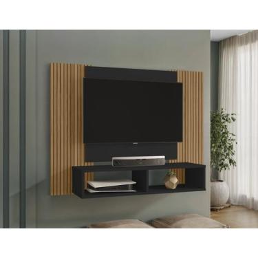 Imagem de Painel Navi - Moveis Bechara, Preto Fosco/Ripado