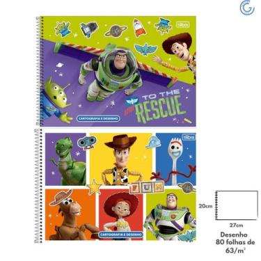 Imagem de Caderno de Cartografia e Desenho Espiral Capa Dura Toy Story 80 Folhas