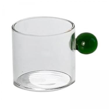 Imagem de ＫＬＫＣＭＳ 5x Caneca de Café Expresso Transparente para Decoração de Mesa - Modelo Único com Alça Redonda