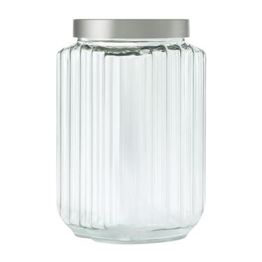 Imagem de Pote Premium Fileto 2,5 Litros Plástico Cozinha Porta Mantimentos Organizador Multiuso Doce Biscoito (Cinza)