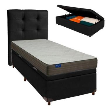 Imagem de Conjunto Cama Box Bau Blindado Solteiro + Colchão D33 Orthotech Induco