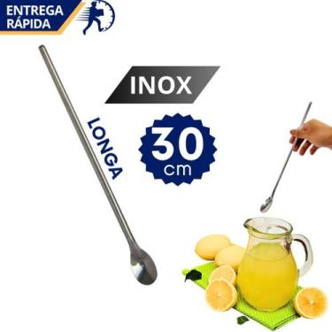 Imagem de Colher Bailarina Inox Longa Ideal para Sucos Shake Drinks Coquetéis Co