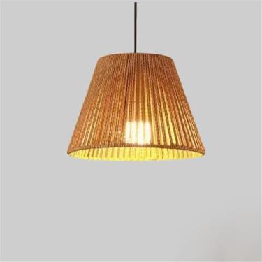 Imagem de Industrial Estilo Retro Corda De Cânhamo Pendente Lâmpada Personalidade Criativo Internet Bar Café Restaurante Quarto Roupa Loja Balcão Bar Candelabro (L D25CM)