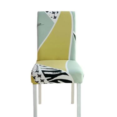 Imagem de Conjunto de capas para cadeiras ajustáveis, 1 peça, sala de jantar, elásticas, elastano, capas para assento, removível, encosto alto (tamanho universal, 1 peça, cor 23)
