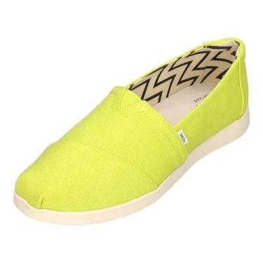 Imagem de TOMS Tênis feminino Alpargata Plus Slip-On, Lona de lima brilhante, 38