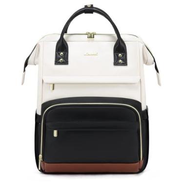 Imagem de Mochila de couro LOVEVOOK para mulheres com compartimento para laptop 
