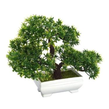 Imagem de Bonsai, árvore de bonsai artificial decoração de plantas verdes em vaso para decoração de jardim doméstico exibição de mesa, decoração
