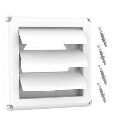 Imagem de Tampa de ventilação para secadora externa, tampa de ventilação externa com veneziana de 10 cm inclui 4 parafusos para fácil instalação - branca