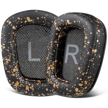 Imagem de SOULWIT Almofadas de orelha de substituição para Logitech G35 G930 G933 G933S G935 G633 G633S G635 G533 G430 G431 G432 G433 G332 G230 G231 G233Gaming Headset - Couro de Proteína Manchas Douradas