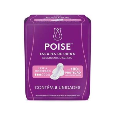 Imagem de Absorvente Poise Com Abas Proteção Leve/Moderado Com 8 Unida