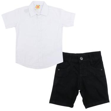 Imagem de Conjunto Social Infantil Menino Bermuda Camisa Festa Evento