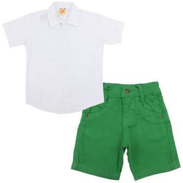Imagem de Conjunto Social Infantil Menino Bermuda Camisa Festa Evento