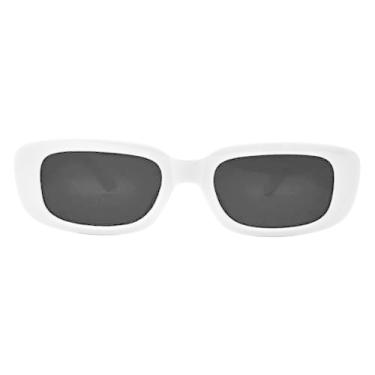 Imagem de Óculos de Sol Retangular Vintage Oldstyle UV400 Unisex Feminino Masculino - Modelo New York - Cacife Brand (Branco)