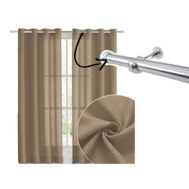 Imagem de Cortina 3 Metros Sala Com Varão Incluso 2 Metros Rústica 3x2,30 - Arma