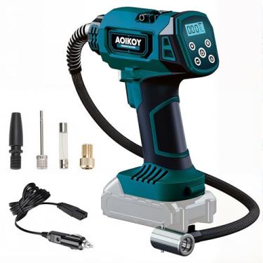 Imagem de Aoikoy Compressor De Ar Para Inflar Pneus Sem Fio Makita, Bateria 18 V, Bomba Portátil Com Manômetro Digital E Luz Led Carros, Suvs Motocicletas (Bateria Não Incluída) (160 Psi)