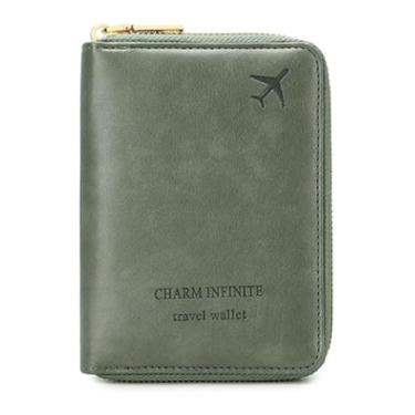 Imagem de Carteira para passaporte, porta-passaporte, integrada, multifuncional, porta-cartões, porta-documentos, porta-bilhetes, organizador de passaporte de viagem, Laranja, verde, rosa, One Size, Americano